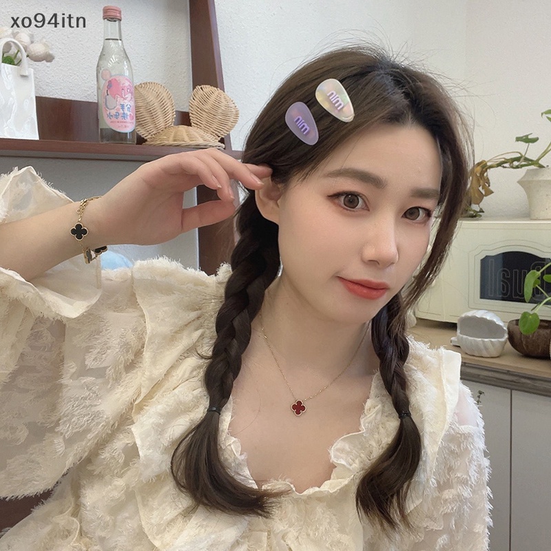 Kẹp Tóc Màu Tím In Họa Tiết Chữ / Trái Tim Hoạt Hình Xinh Xắn