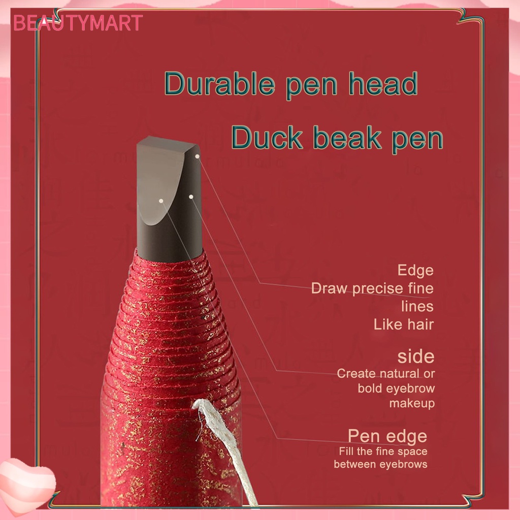 Bút Chì Kẻ Lông Mày Đầu Phẳng Kháng Nước Chống Mồ Hôi Không Phai Tự Nhiên 6 Màu Tùy Chọn Cho Người Mới Bắt Đầu