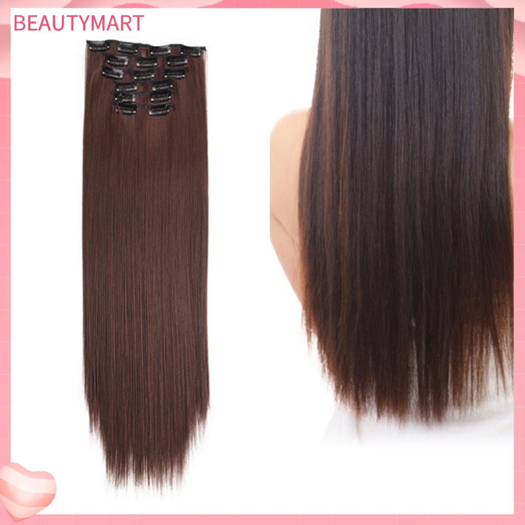 Tóc Giả Thẳng Dài Siêu Mượt Chịu Nhiệt Độ Cao Có Kẹp Tiện Dụng Cho Nữ