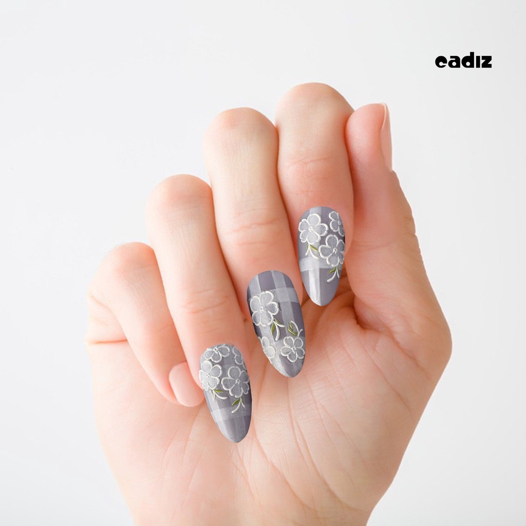 1 Tờ Miếng Dán Họa Tiết Hoa Dập Nổi 3D Nhiều Hình Dạng Trang Trí Móng Tay Nghệ Thuật Dễ Tháo Gỡ