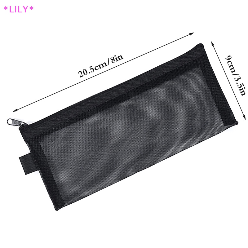 Lily 1PC Lưới Trong Suốt bút chì trường hợp văn phòng sinh viên bút Túi Hộp bút hóa đơn lưu trữ túi uuu
