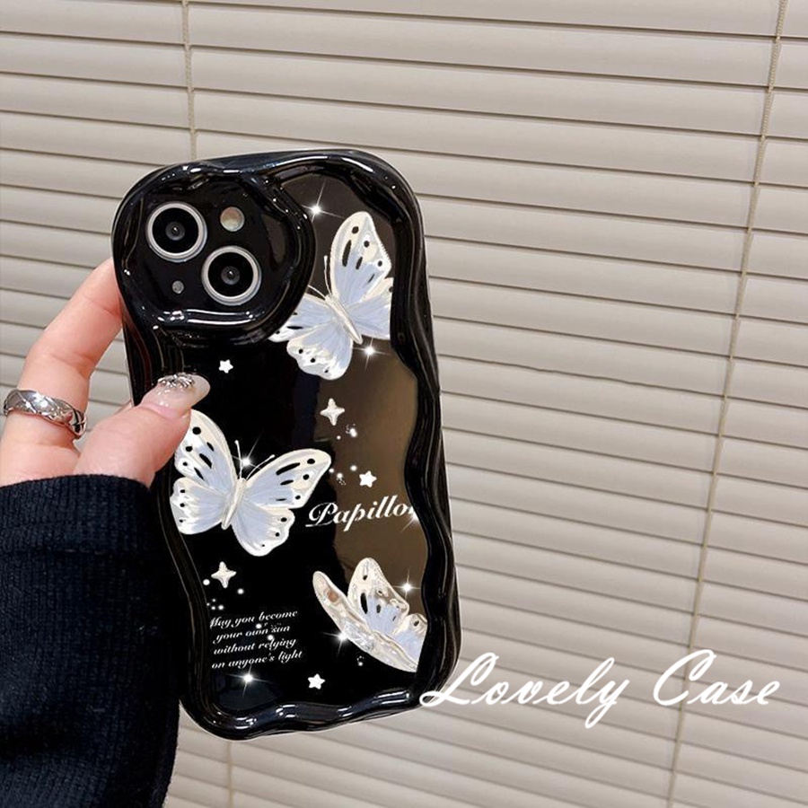 Ốp Điện Thoại Viền Cong Hình Bướm 3D Cho IPhone14 13 12 11 Pro Max 8 7 6 6s Plus X Xr Xs Max SE 2020