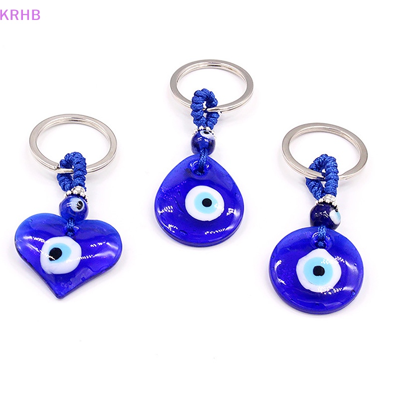 Móc Khóa Mặt Kính Hình Giọt Nước Mắt Xanh Cho Nam Nữ Mới