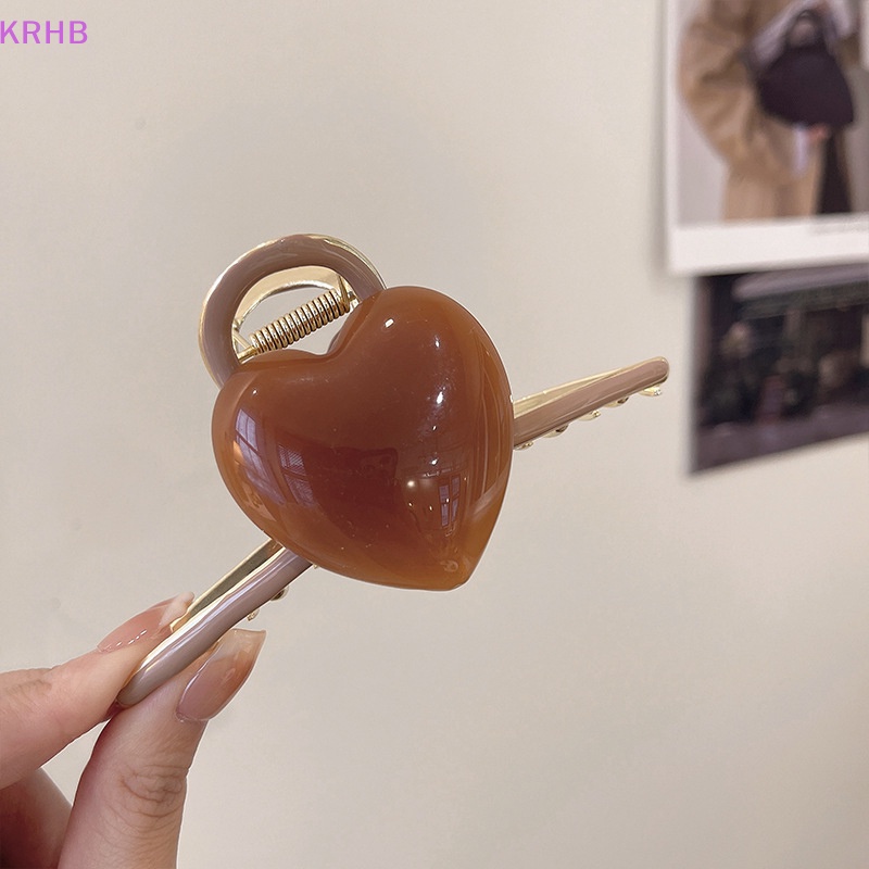 Kẹp Tóc Càng Cua Hình Trái Tim Ngọt Ngào Kích Thước Lớn Cho Nữ Mới