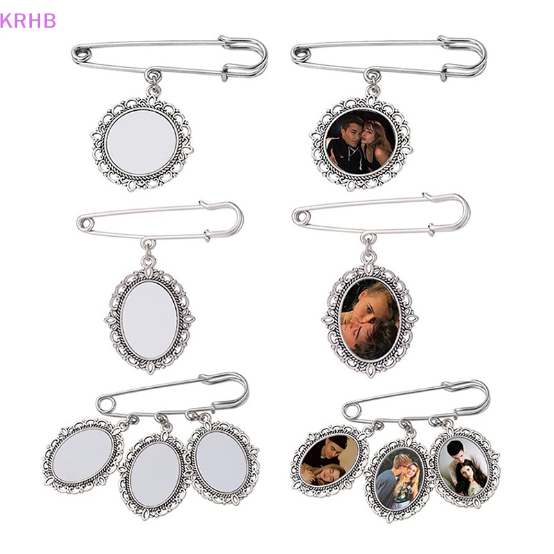 Ghim Cài Áo Hình Oval Bằng Hợp Kim Nhôm Dùng Trang Trí Khung Ảnh Đám Cưới Diy Mới