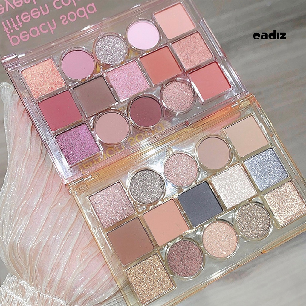 Bảng Phấn Mắt 15 Màu Sắc Hiệu Ứng Lì / Ánh Nhũ Chống Nhòe Bền Màu Dài Lâu 20g