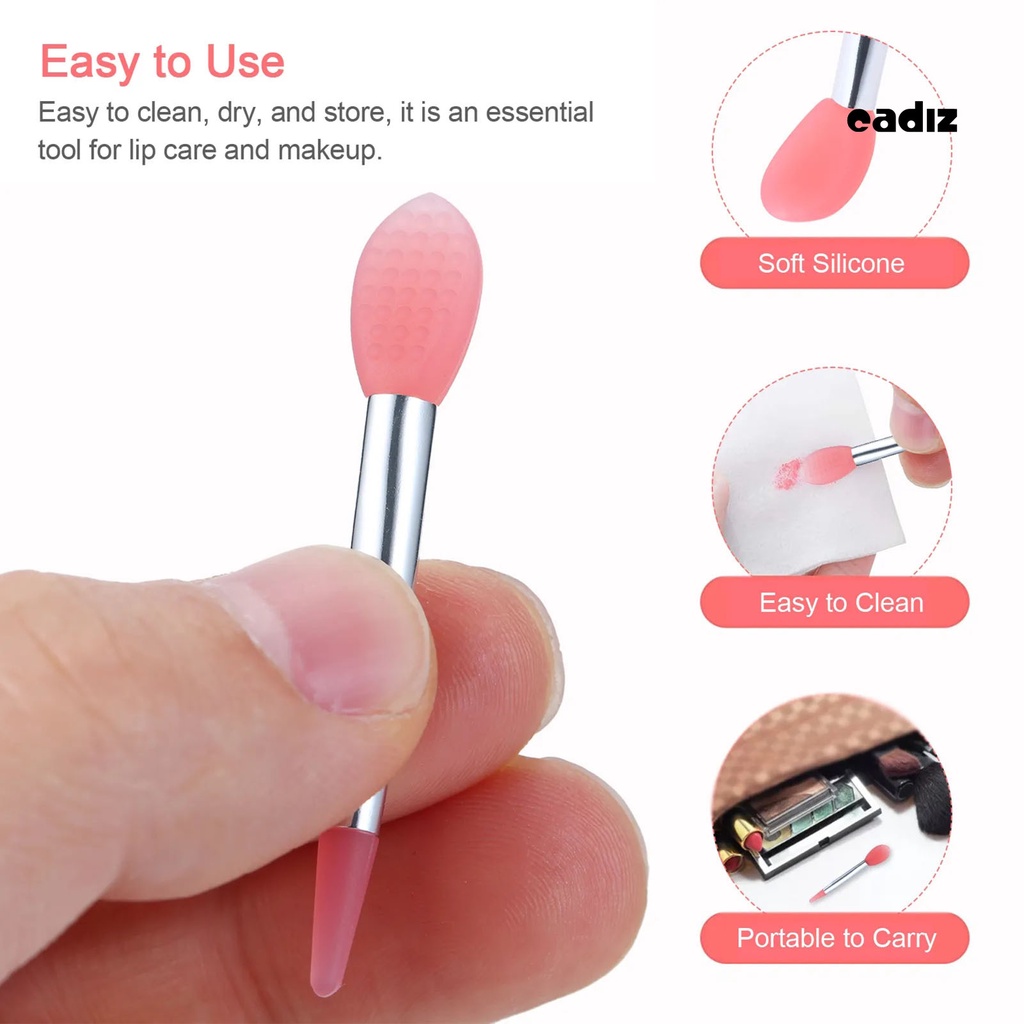 Set 10 Cọ Tô Son Dưỡng Môi Đầu Tròn Bằng Silicone Tiện Dụng