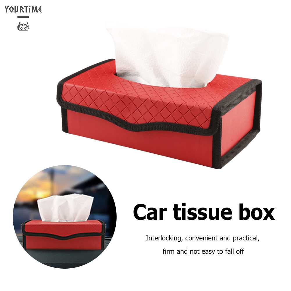 Hộp Đựng Khăn Giấy Bằng Da PU Cỡ Lớn Có Thể Gấp Gọn Tiện Dụng Cho Xe Hơi