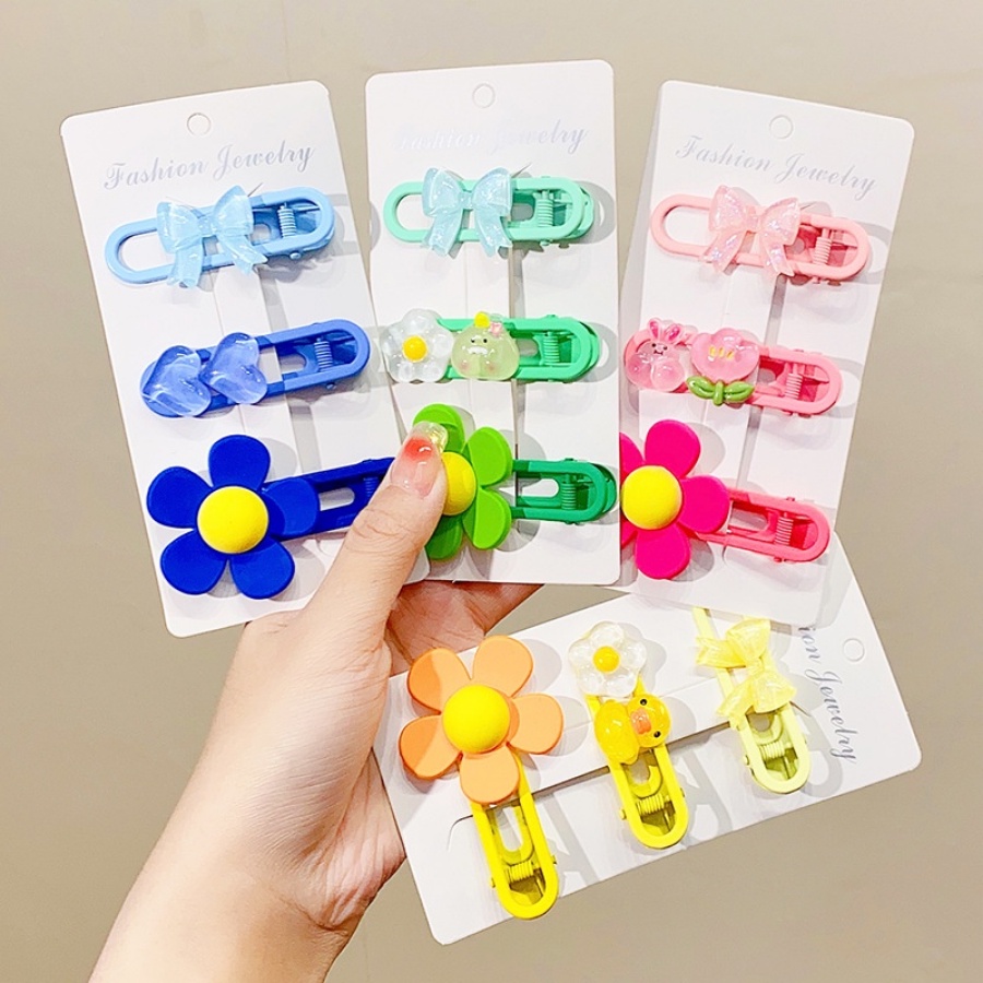 Set 3 Kẹp Tóc Nơ Hoạt Hình Dễ Thương Cho Bé Gái