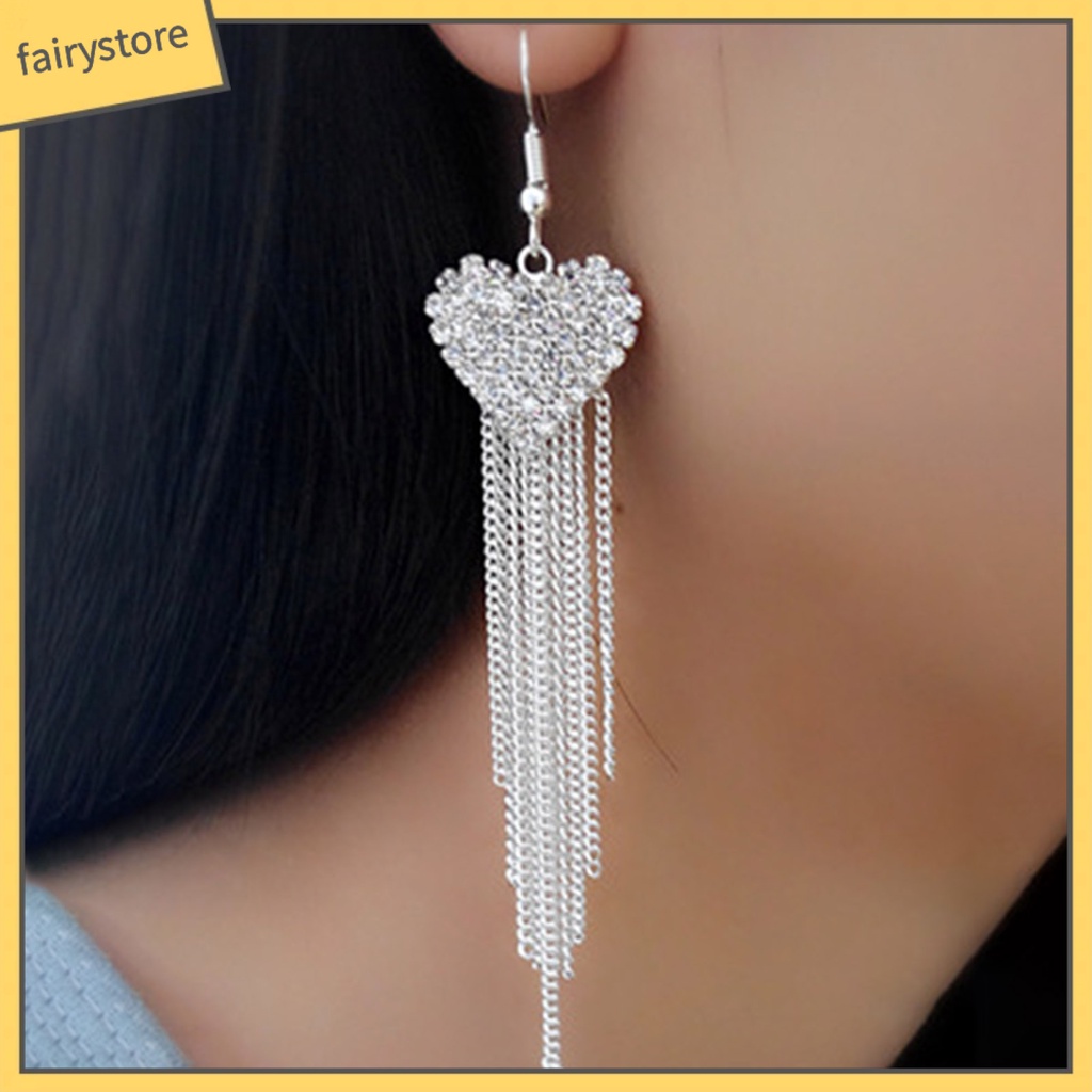 1 Đôi Khuyên Tai Móc Hình Trái Tim Bằng Hợp Kim Trang Trí Hàng Ngày