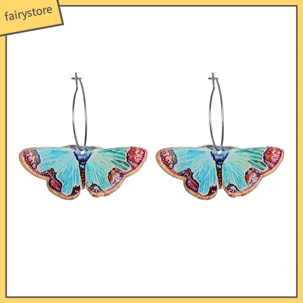 1 Đôi Bông Tai Hình Bướm Bằng Acrylic Phong Cách Cổ Điển Thời Trang