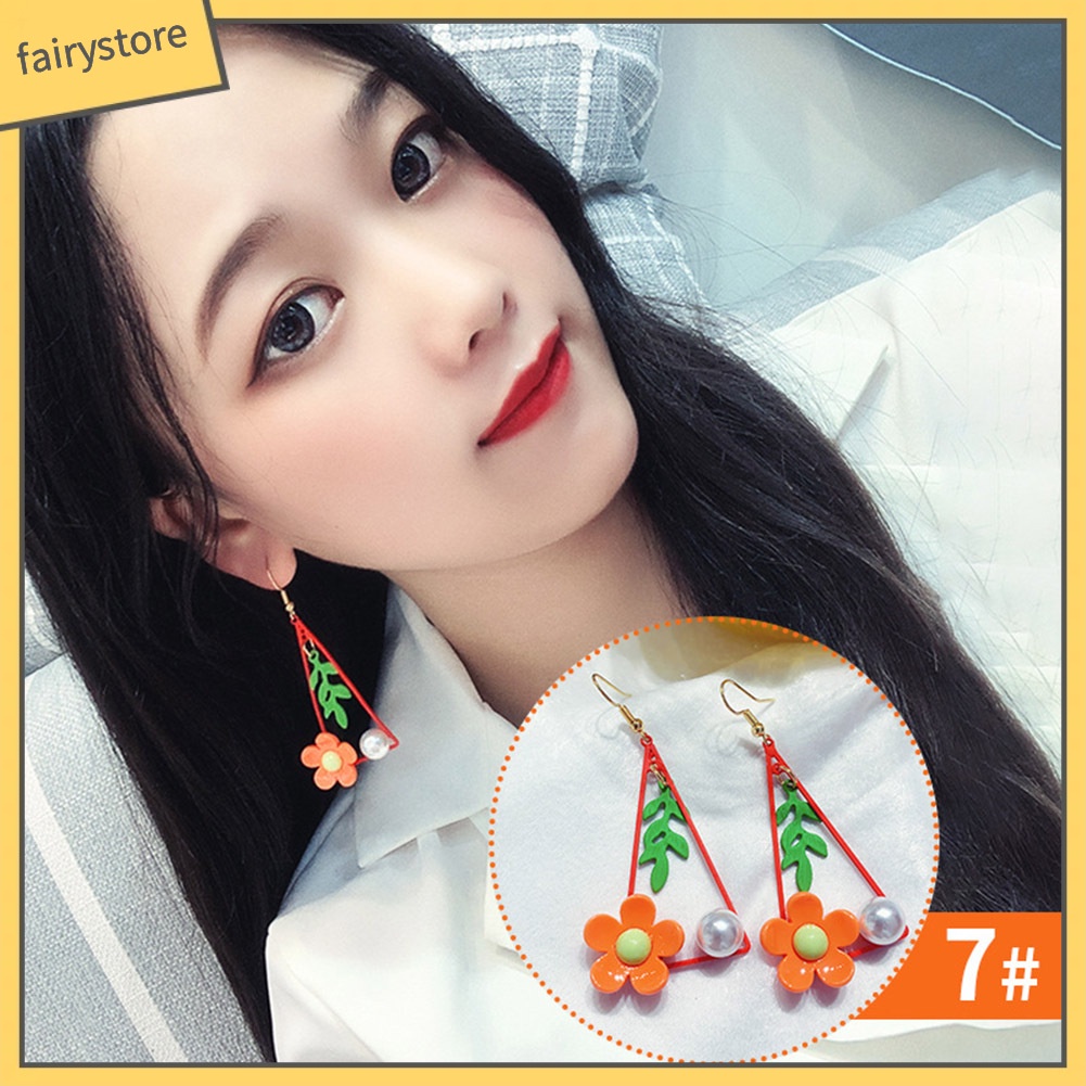 Bông Tai Hình Cánh Hoa Dạng Móc Thời Trang Dành Cho Nữ