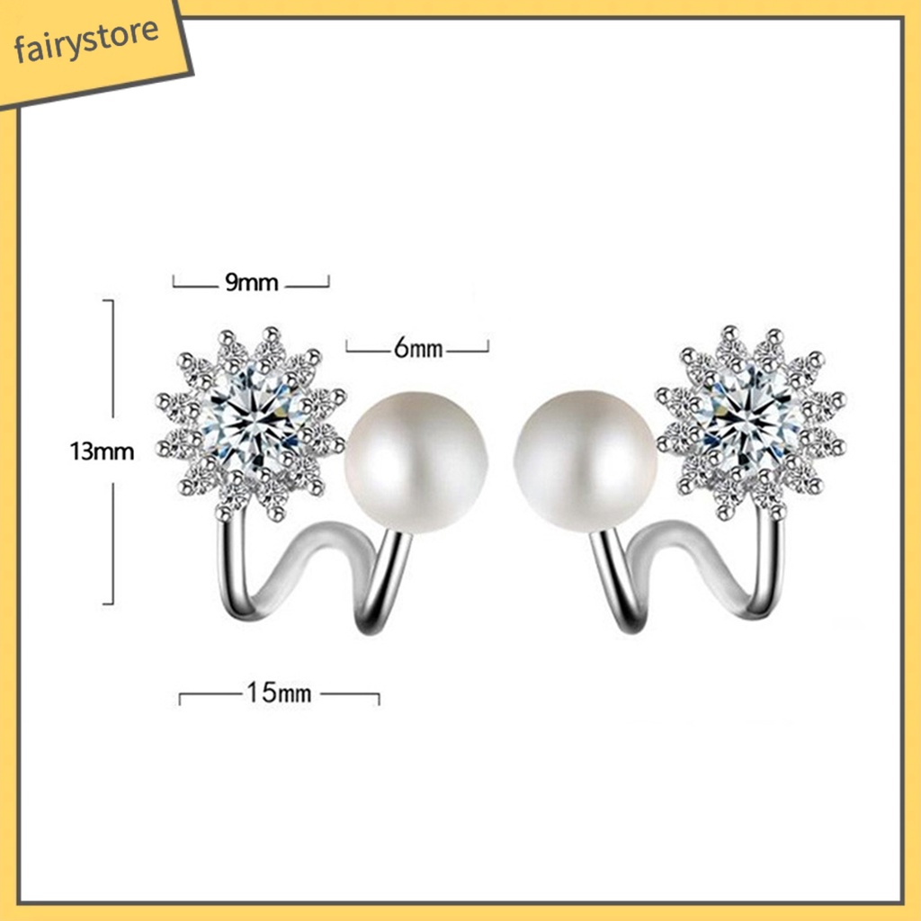 1 Đôi Bông Tai Hoa Hướng Dương Đính Đá Zircon Thời Trang