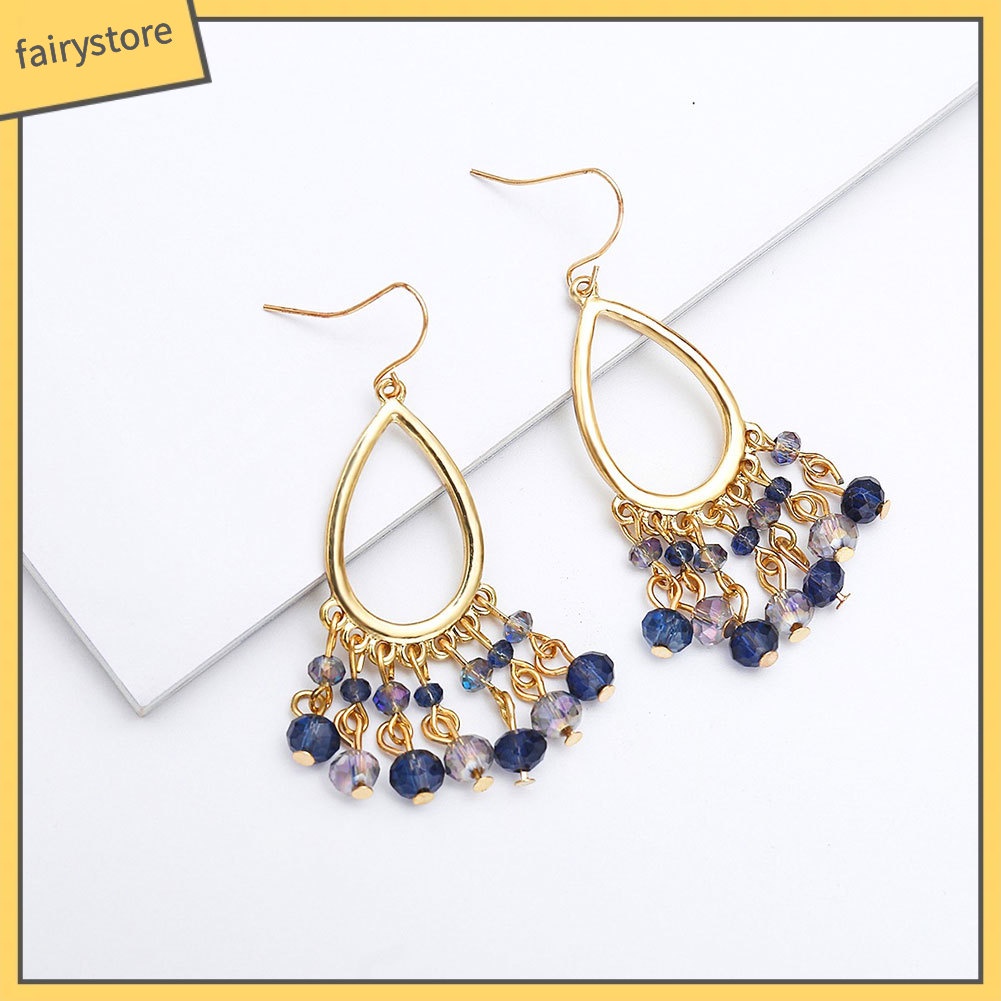 Bông Tai Hình Giọt Nước Đính Pha Lê Giả Thời Trang Dành Cho Nữ