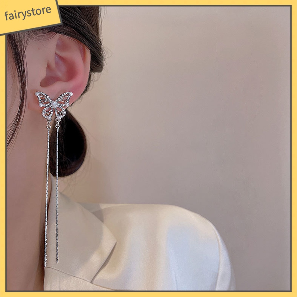 1 Đôi Bông Tai Hình Học Dáng Dài Đính Đá Thời Trang Sang Trọng