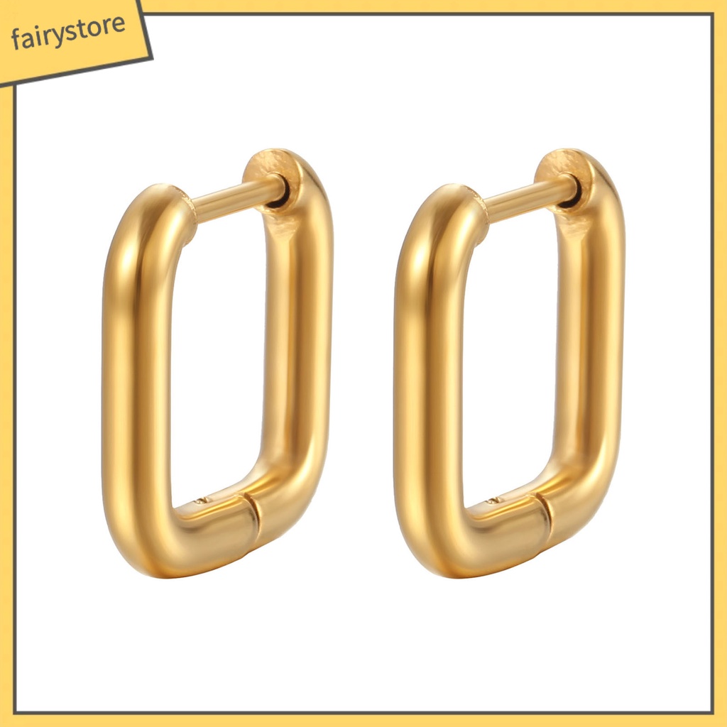 1 Đôi Bông Tai Thép Titan Hình Học Nhiều Hình Dạng Thời Trang Dành Cho Nữ