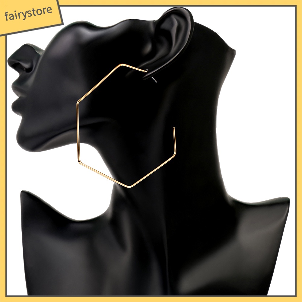 Đôi Khuyên Tai Hình Lục Giác Thời Trang Cho Nữ