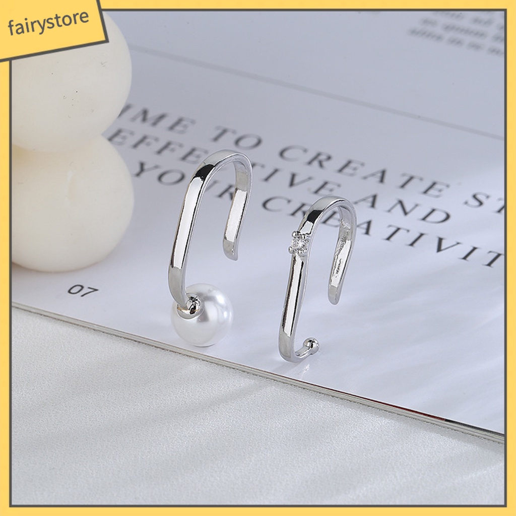 1 Khuyên Tai Dạng Kẹp Bề Mặt Mịn Màng Chống Biến Dạng Hở Bằng Đồng Không Gỉ Màu Trơn