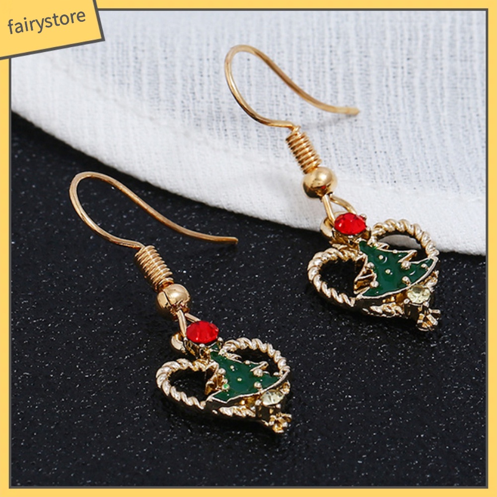 Bông Tai Hình Cây Thông Đính Đá Thời Trang Dành Cho Nữ