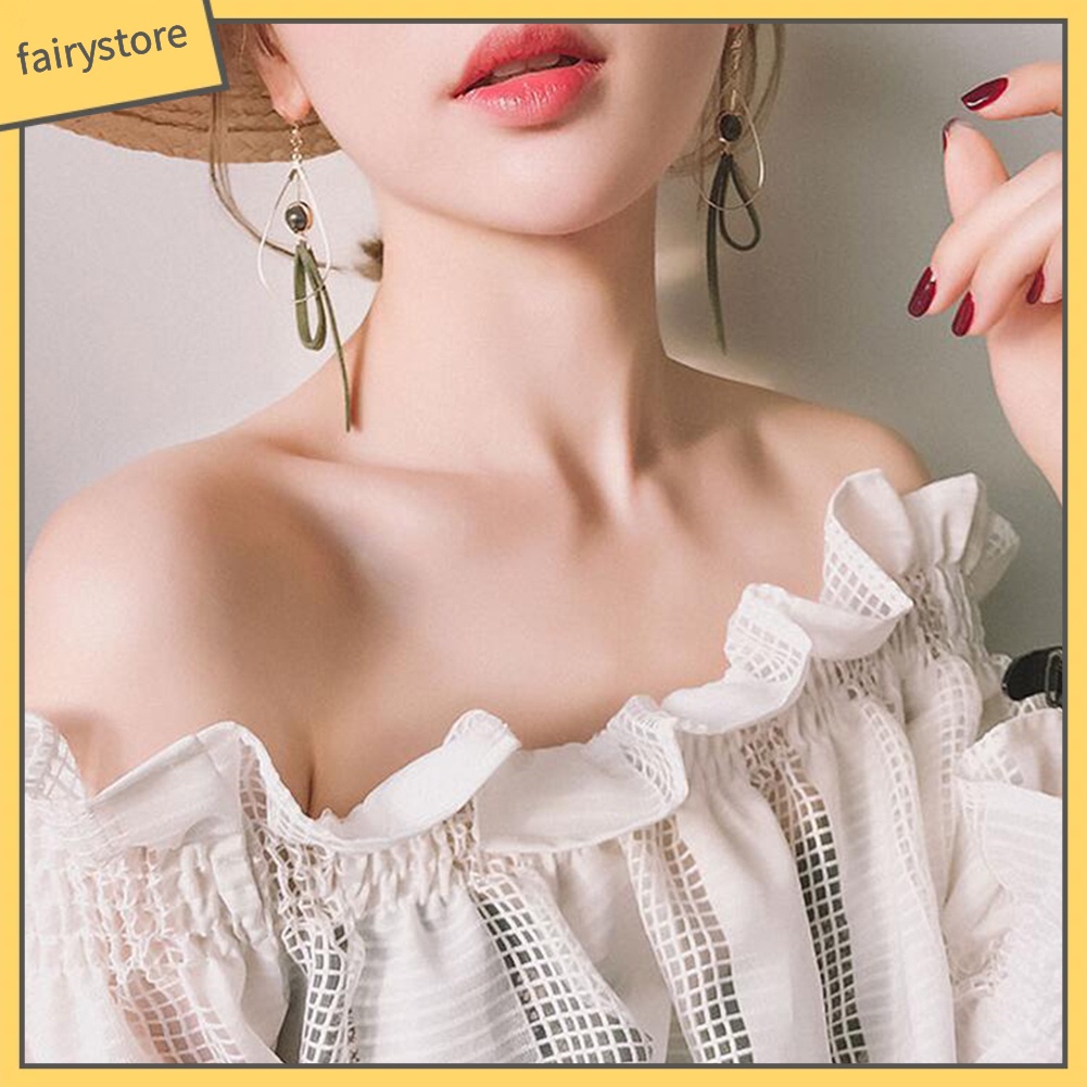 Đôi Bông Tai Dáng Dài Thắt Nơ Thời Trang Dành Cho Nữ