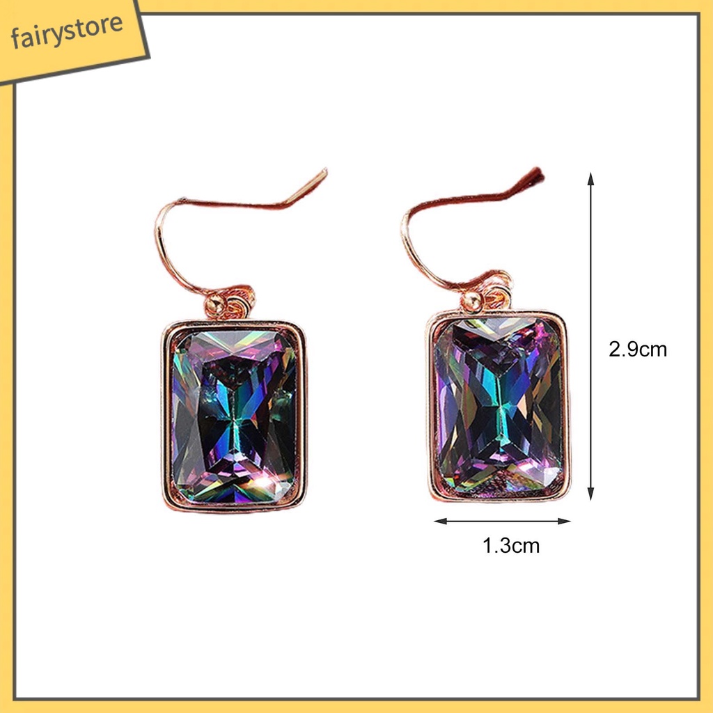 1 Đôi Bông Tai Hình Giọt Nước Đính Đá Zircon Nhiều Màu Sang Trọng