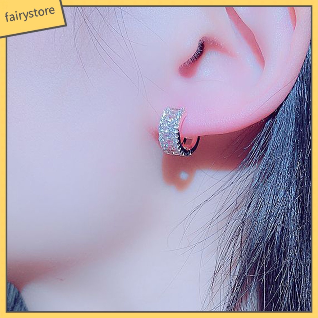 1 Đôi Khuyên Tai Tròn Đính Đá Sang Trọng