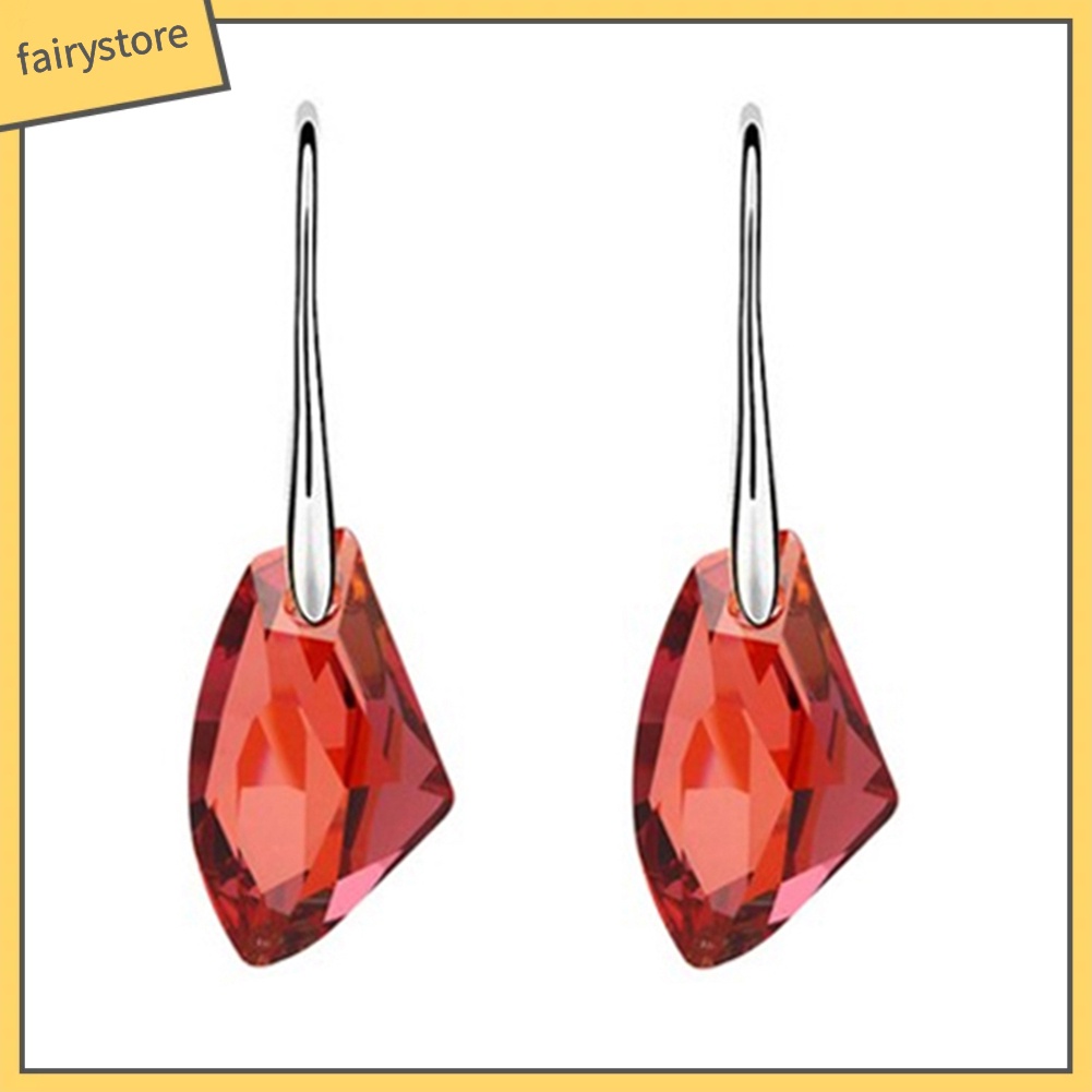 Bông Tai Dạng Móc Thả Đính Đá Phong Cách Hoàng Gia Thời Trang Cho Nữ