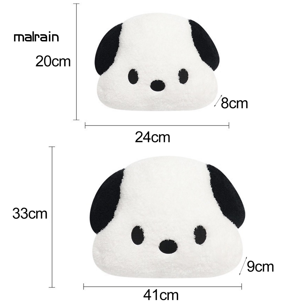 [Ma] Gối Tựa Đầu Bằng Vải Lông Mềm Mại Thoải Mái In Hình Chú Chó Hoạt Hình Dễ Thương Hỗ Trợ Toàn Diện Cho Lái Xe
