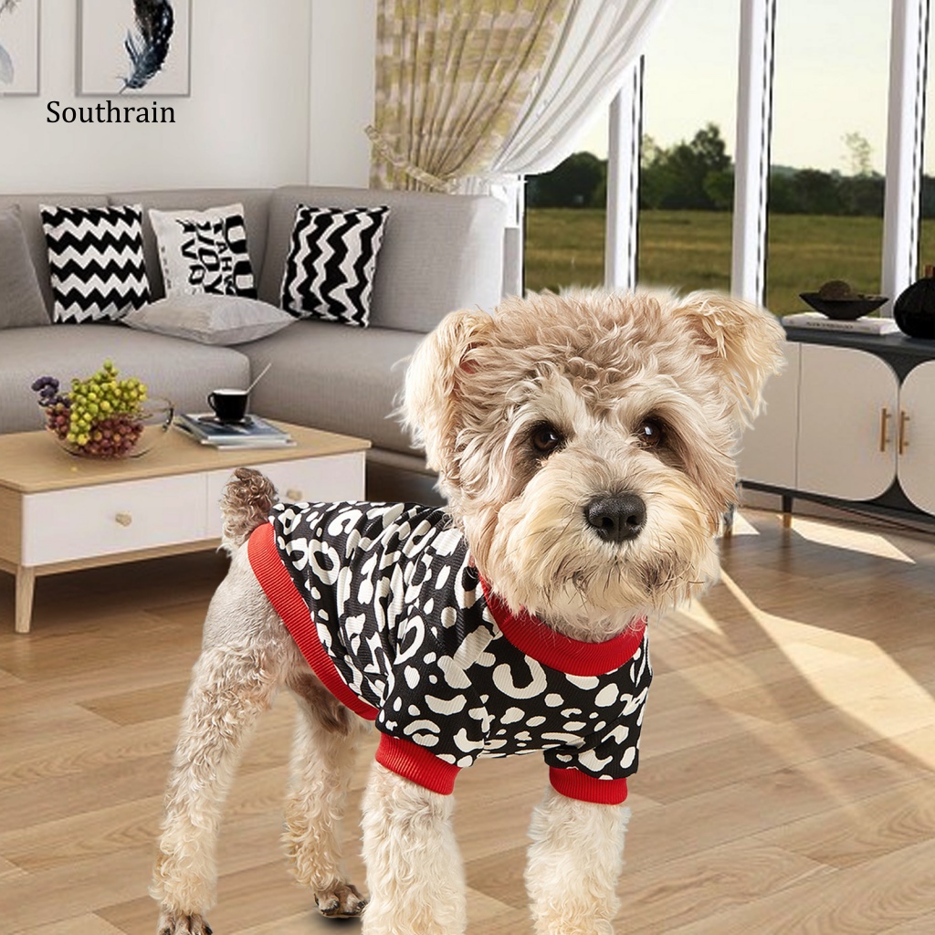 Áo Thun Tay Ngắn In Họa Tiết Da Báo Trang Trí Dành Cho Cún Cưng