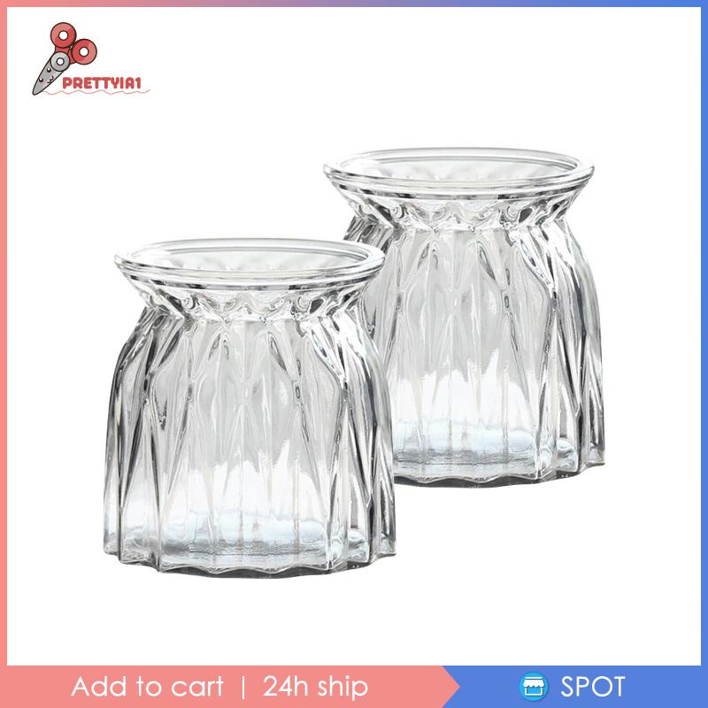 Set 2 Lọ Thủy Tinh Trồng Cây Prettyia1 [Prettyia1] Cho Nhà Hàng / Văn Phòng