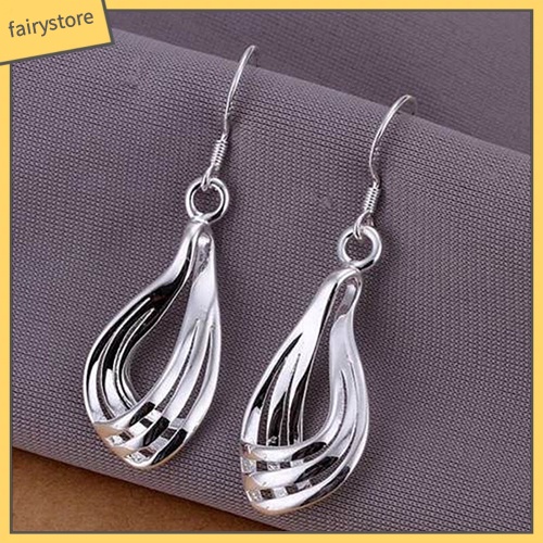 Bông Tai Mạ Bạc Hình Giọt Nước Thời Trang Dành Cho Nữ