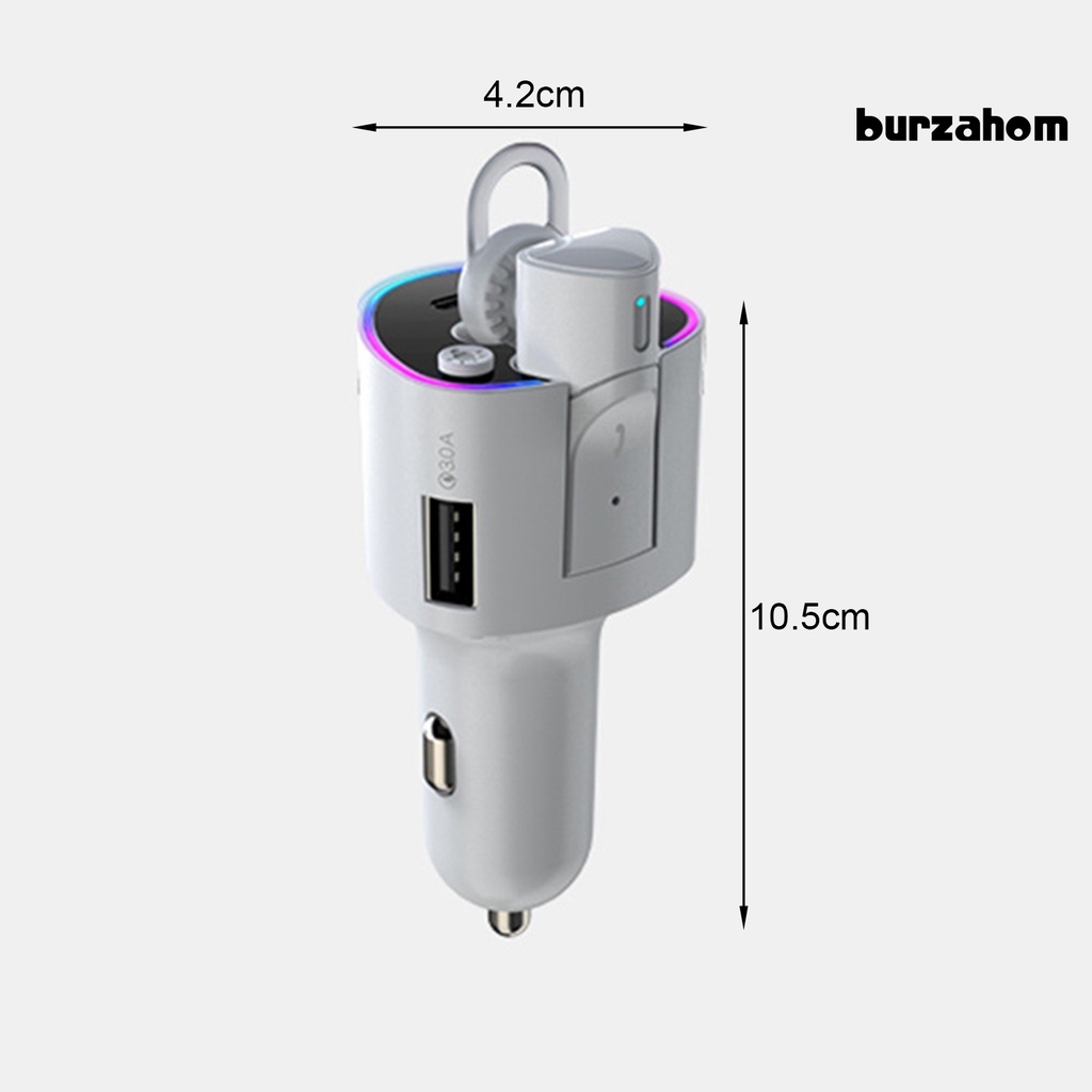 1 Bộ Sạc Điện Thoại Rảnh Tay 2 Trong 1 Bluetooth 5.0 Cho Xe Hơi