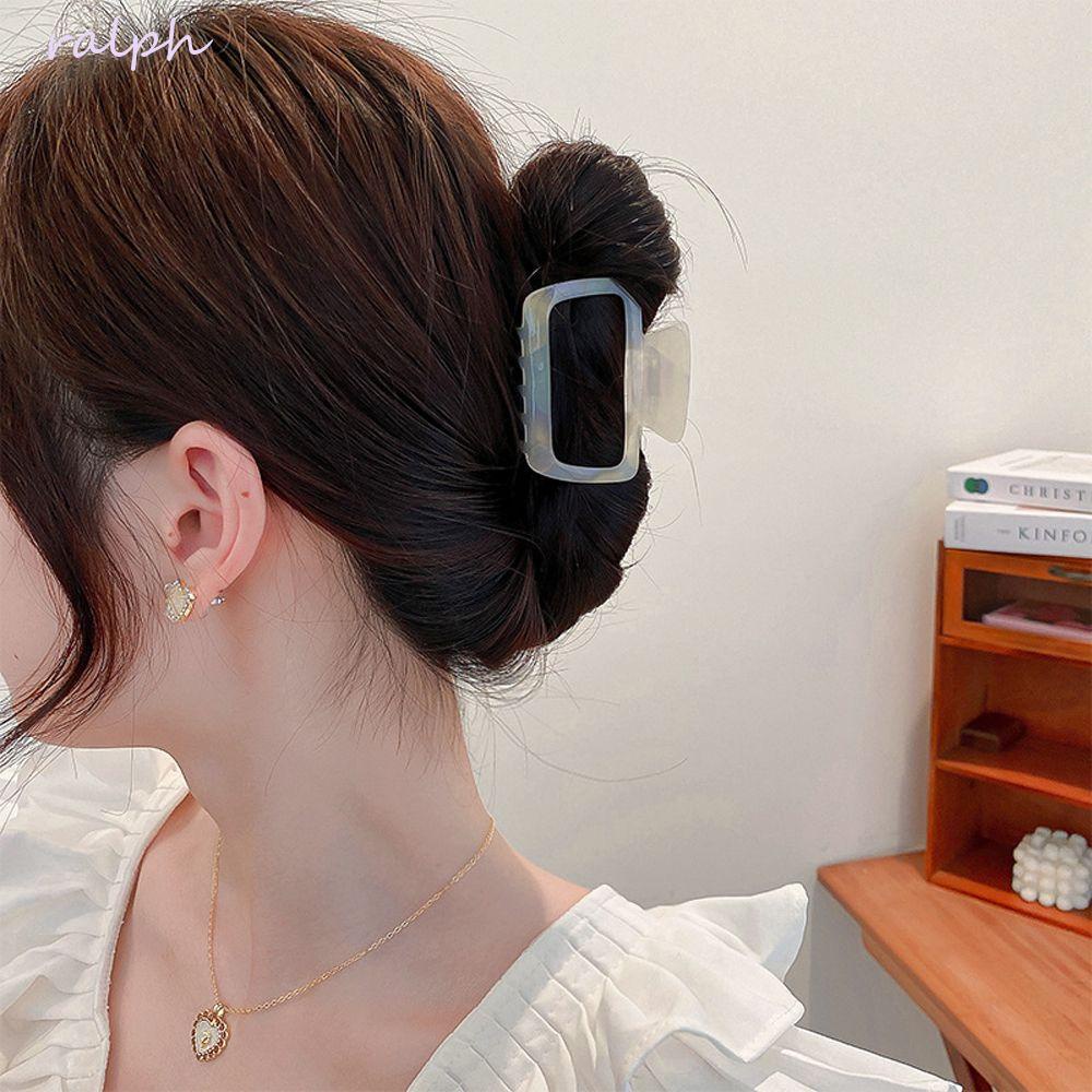 Kẹp Tóc Càng Cua Họa Tiết Da Báo Hình Vuông Rỗng Cho Nữ