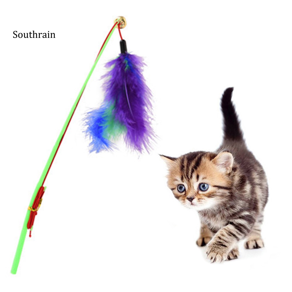 Gậy Gắn Lông Vũ Nhiều Màu Sắc Tương Tác Vui Nhộn Cho Mèo Cưng