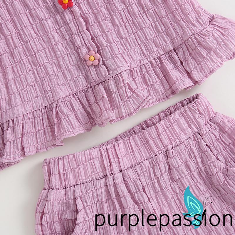 Set Đồ Mùa Hè 2 Món Gồm Áo Ba Lỗ Trơn Màu Và Quần Ngắn Co Giãn Cho Bé Gái