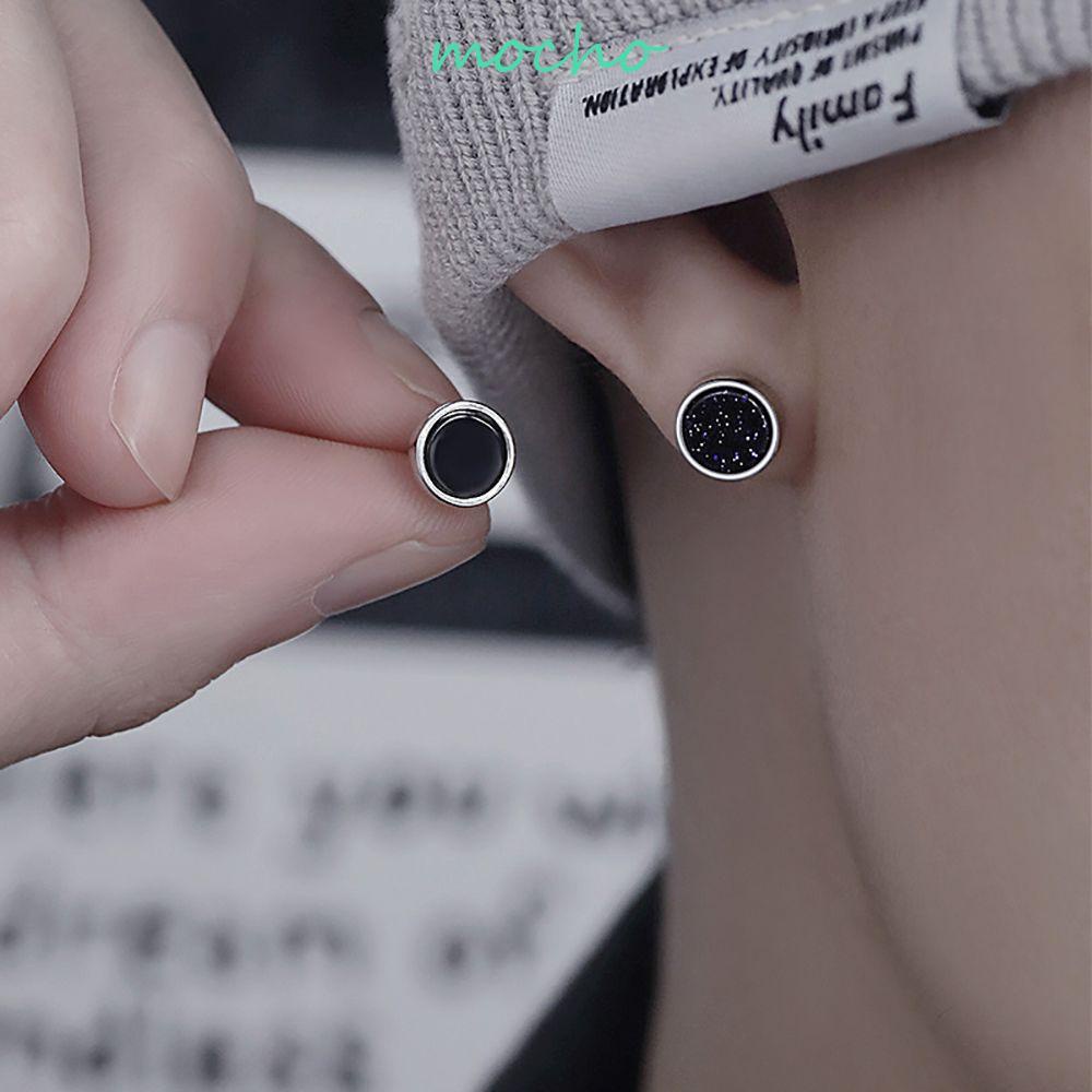 Bông Tai Mã Não Đen Bằng Hợp Kim Phong Cách Punk Hiphop Thanh Lịch Cho Nam