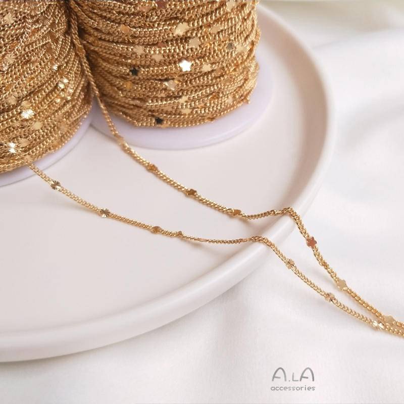 Dây Chuyền Mạ Vàng 14k Hình Trái Tim / Ngôi Sao / Hoa Hướng Dương Nhiều Màu Sắc