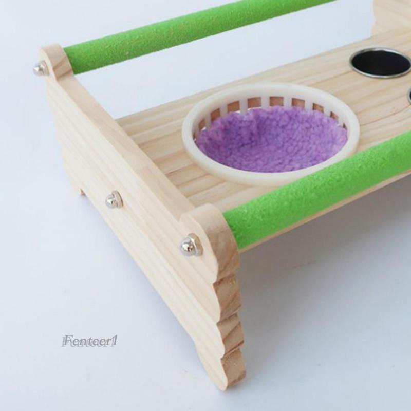 1 [Fenteer1] Giá Đỡ Đứng Đựng Thức Ăn Nước Uống Nhỏ Gọn Màu Hồng Dành Cho Chim Vẹt