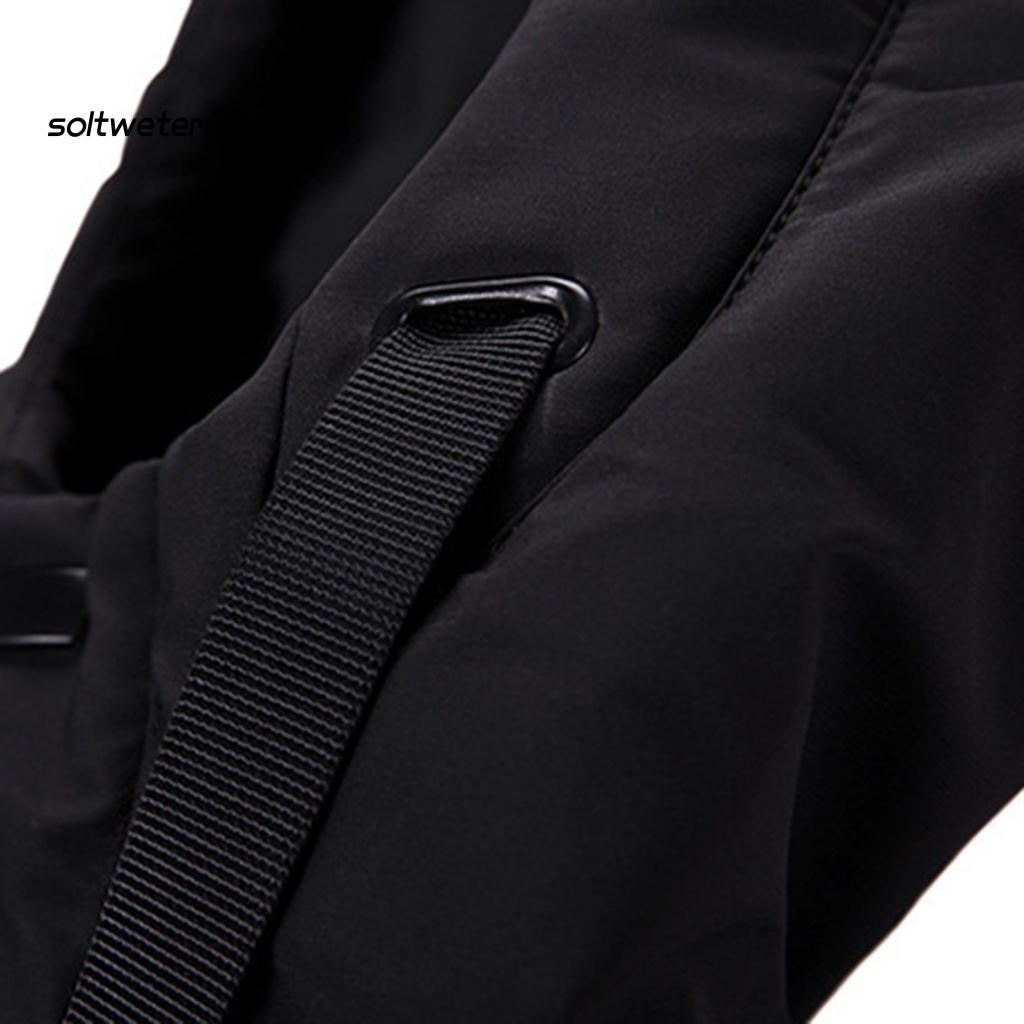 Áo Khoác Phao Cotton Tay Dài Có Mũ Trùm Và Dây Rút Thời Trang Thu Đông Cho Nam