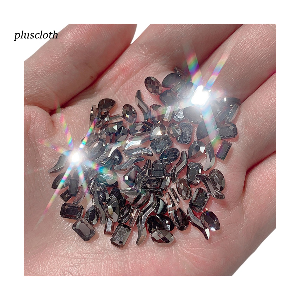 Túi 100 Hạt Đá Thủy Tinh Phẳng Trang Trí Móng Tay