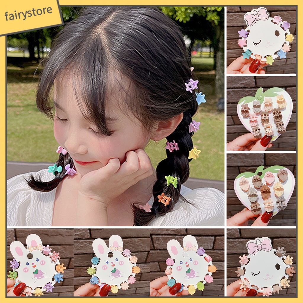 Set 10 Kẹp Tóc Càng Cua Độ Co Giãn Cao Không Phai Màu Trang Trí Tóc Ngọt Ngào Cho Bé