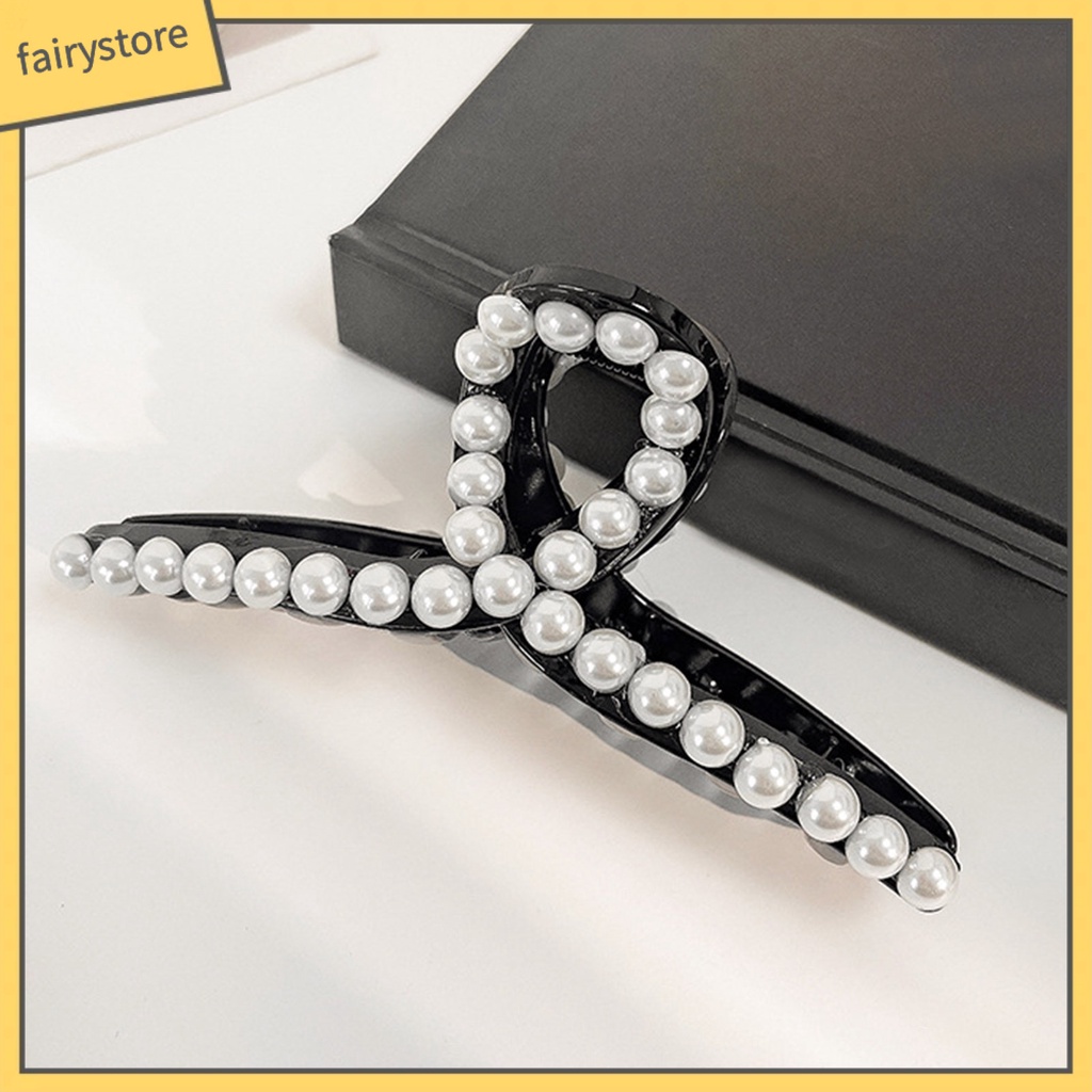 Kẹp Tóc Càng Cua Đính Ngọc Trai Giả Kích Thước Lớn Cho Nữ
