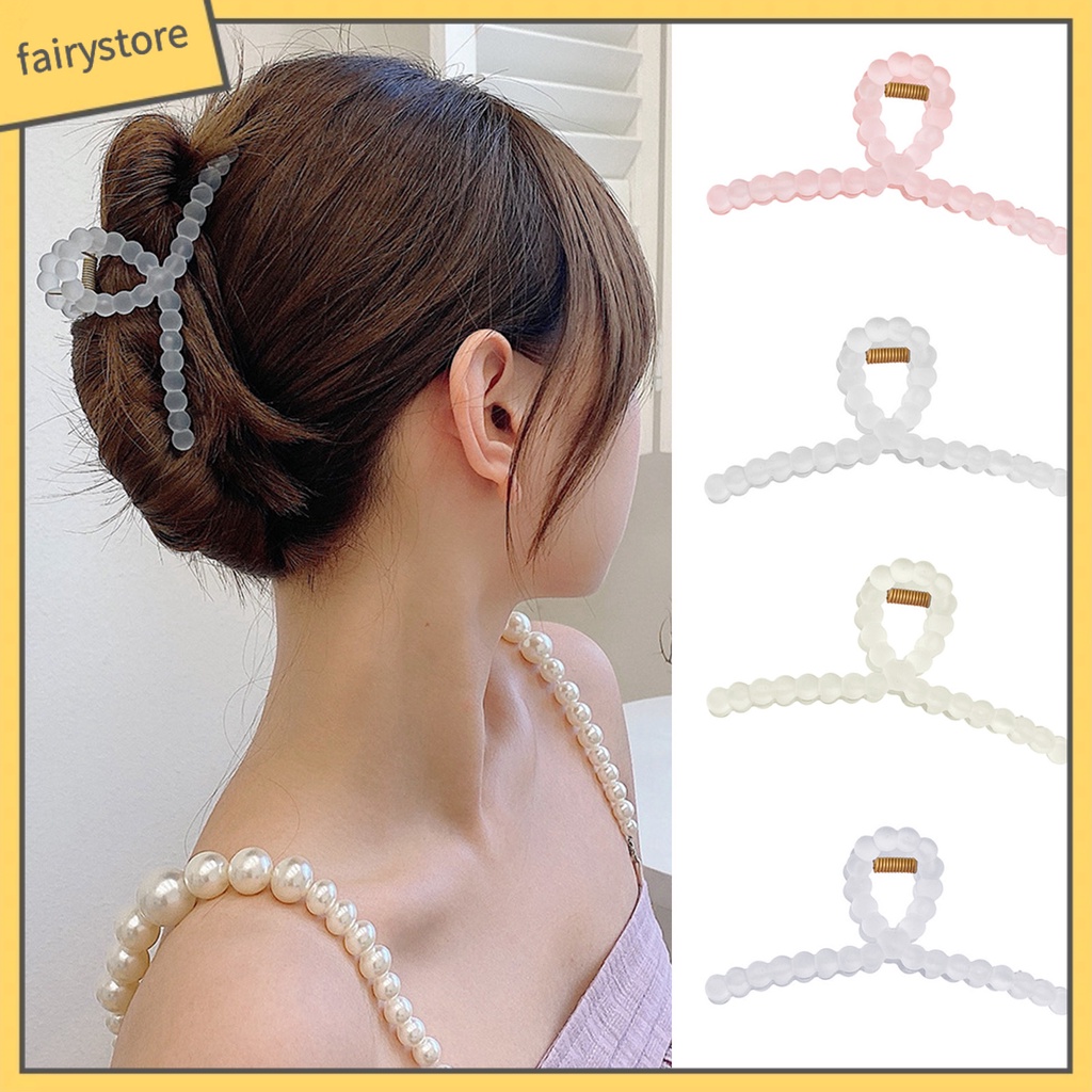 Set 4 Kẹp Tóc Càng Cua Acrylic Trong Suốt Màu Kẹo Tạo Kiểu Tóc Thời Trang