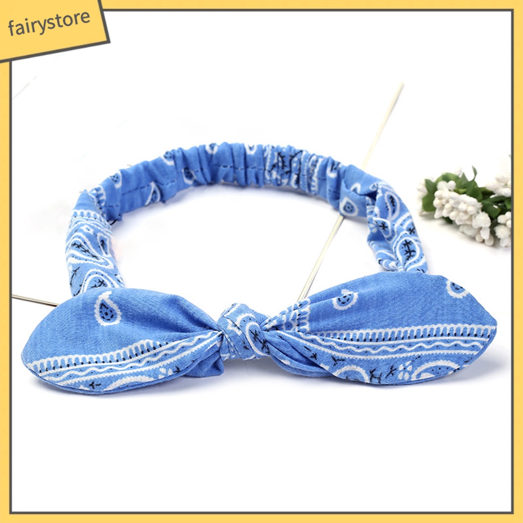Băng Đô Cài Tóc Rửa Mặt Co Giãn Tốt Thắt Nơ In Họa Tiết Phong Cách Hàn Quốc Cho Nữ