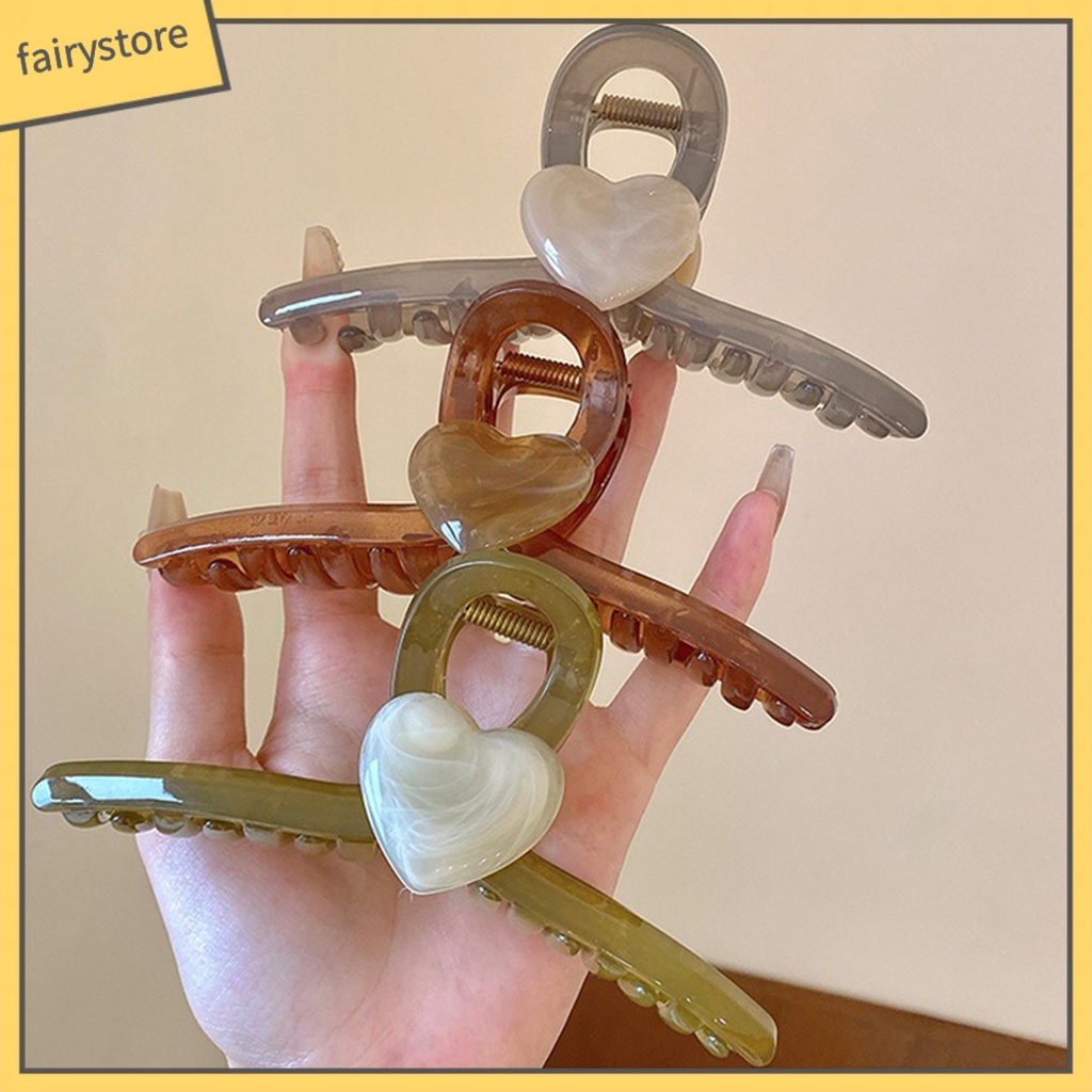 Kẹp Tóc Càng Cua Hình Trái Tim Màu Sắc Ngọt Ngào Cho Nữ