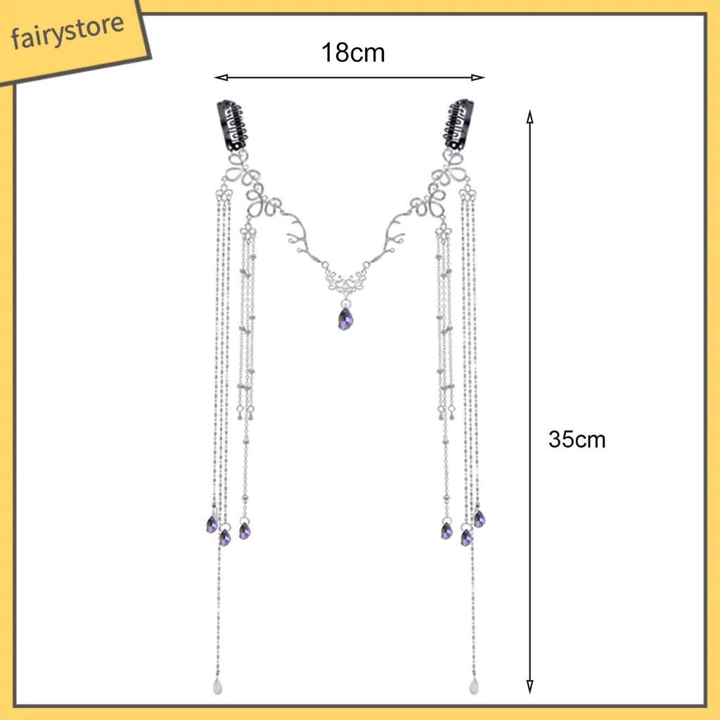 Phụ Kiện Trang Trí Tóc Dạng Chuỗi Dài Đính Hoa Tua Rua Cho Cô Dâu