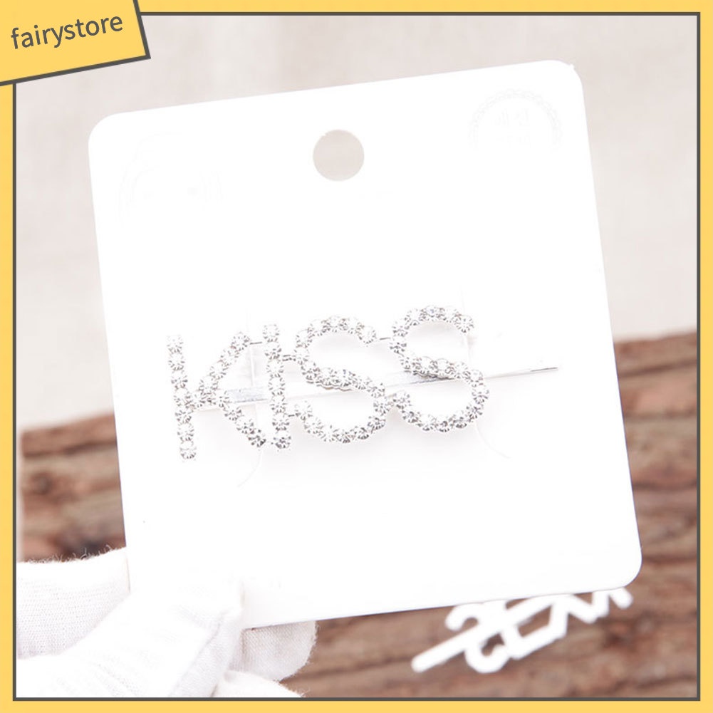 Kẹp Tóc Hợp Kim Đính Đá Hình Chữ Thời Trang Cho Nữ