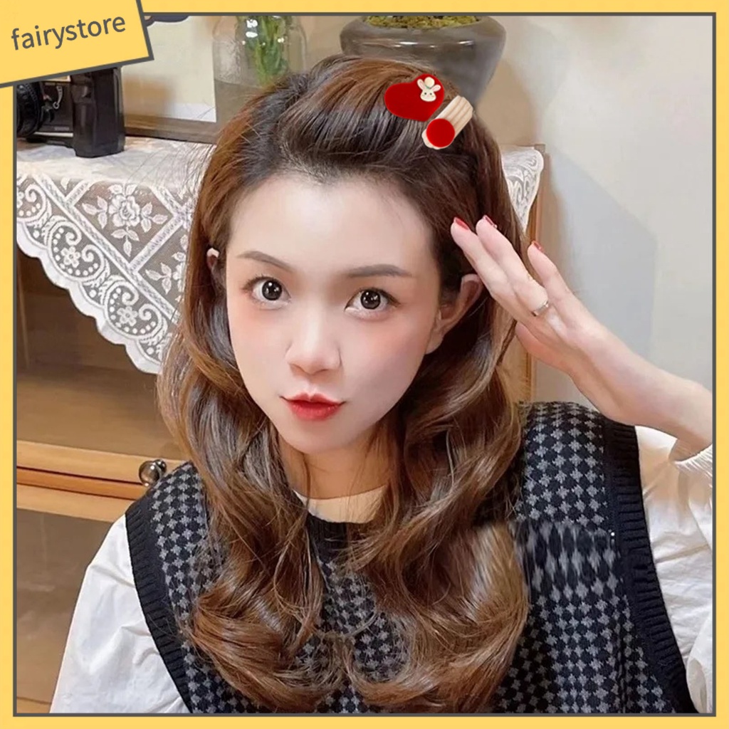 Bộ 1 / 2 Dây Cột Tóc Mềm Co Giãn Chống Trượt Hình Thỏ Hoạt Hình Cho Nữ