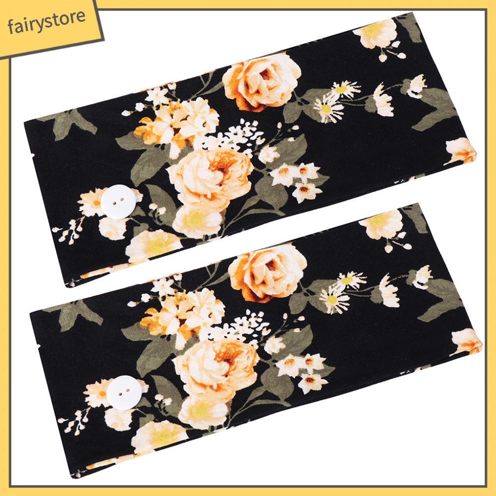 Set 2 Băng Đô Cài Tóc Hình Bông Hoa Bảo Vệ Tai Khi Tập Yoga / Y Tá