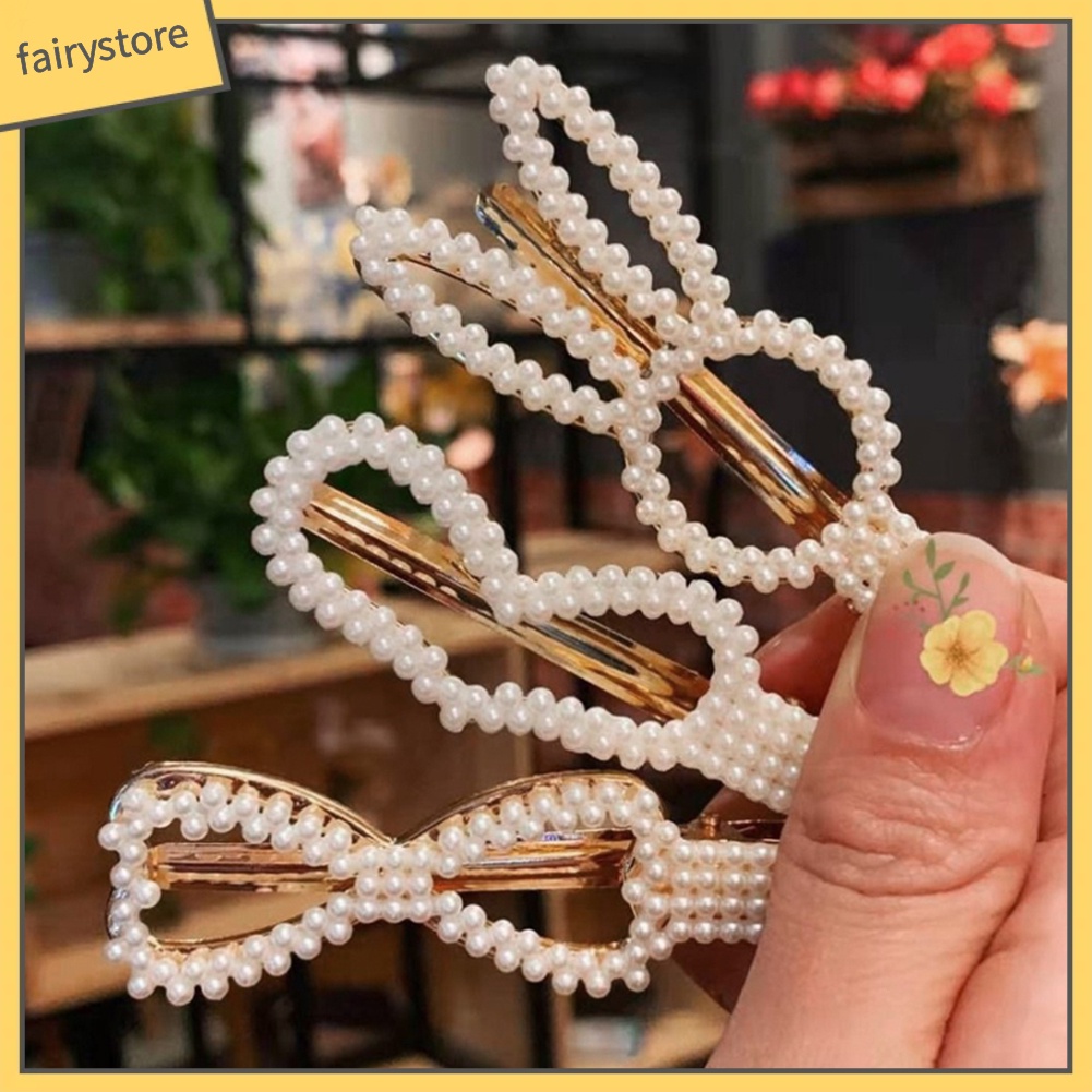 Kẹp TóC HìNh Nơ / TráI Tim ĐíNh NgọC Trai Giả Dễ Thương Cho Nữ